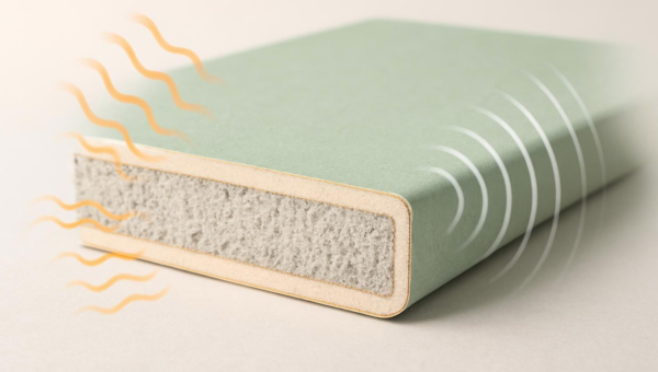 Schéma de panneau isolant thermique et acoustique pour rénovation