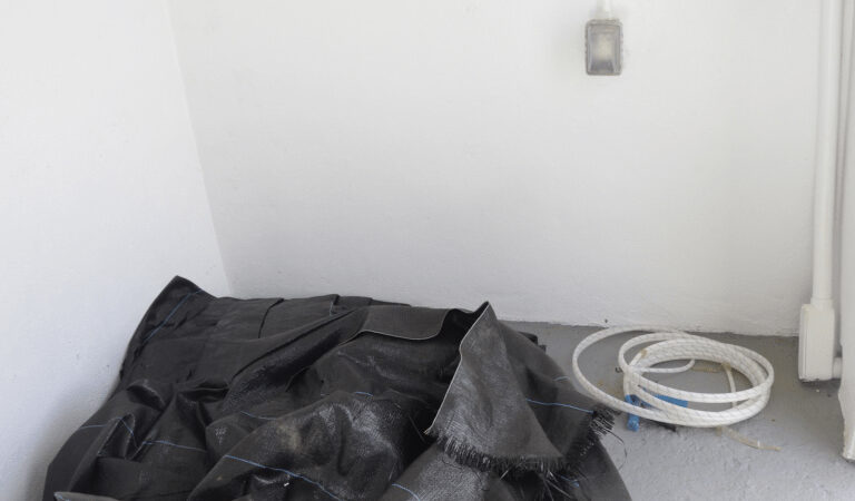 Photo réaliste de câbles et gaines électriques le long d’un mur avant isolation