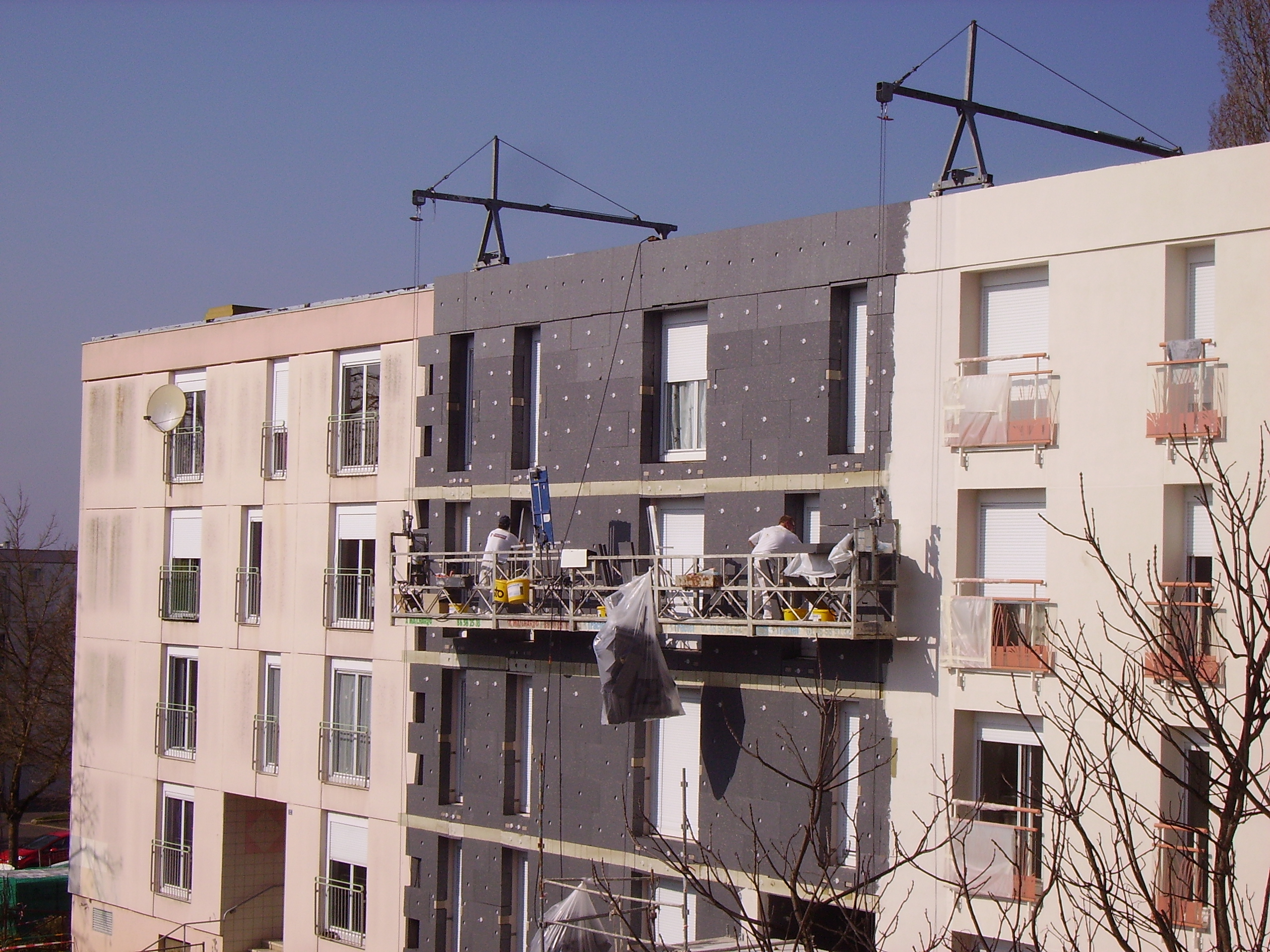 Chantier lié à isolant polystyrène